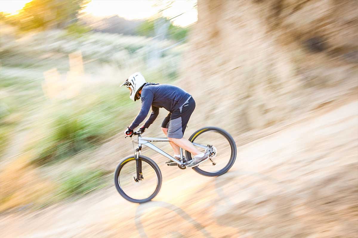 mountain biking downhill