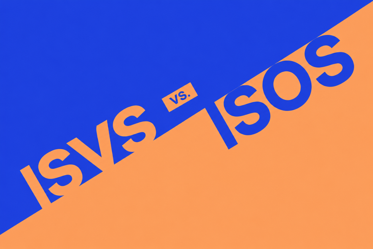 LI post ISV vs ISO ISO and ISV teams collaborating with an embedded payments partner on software